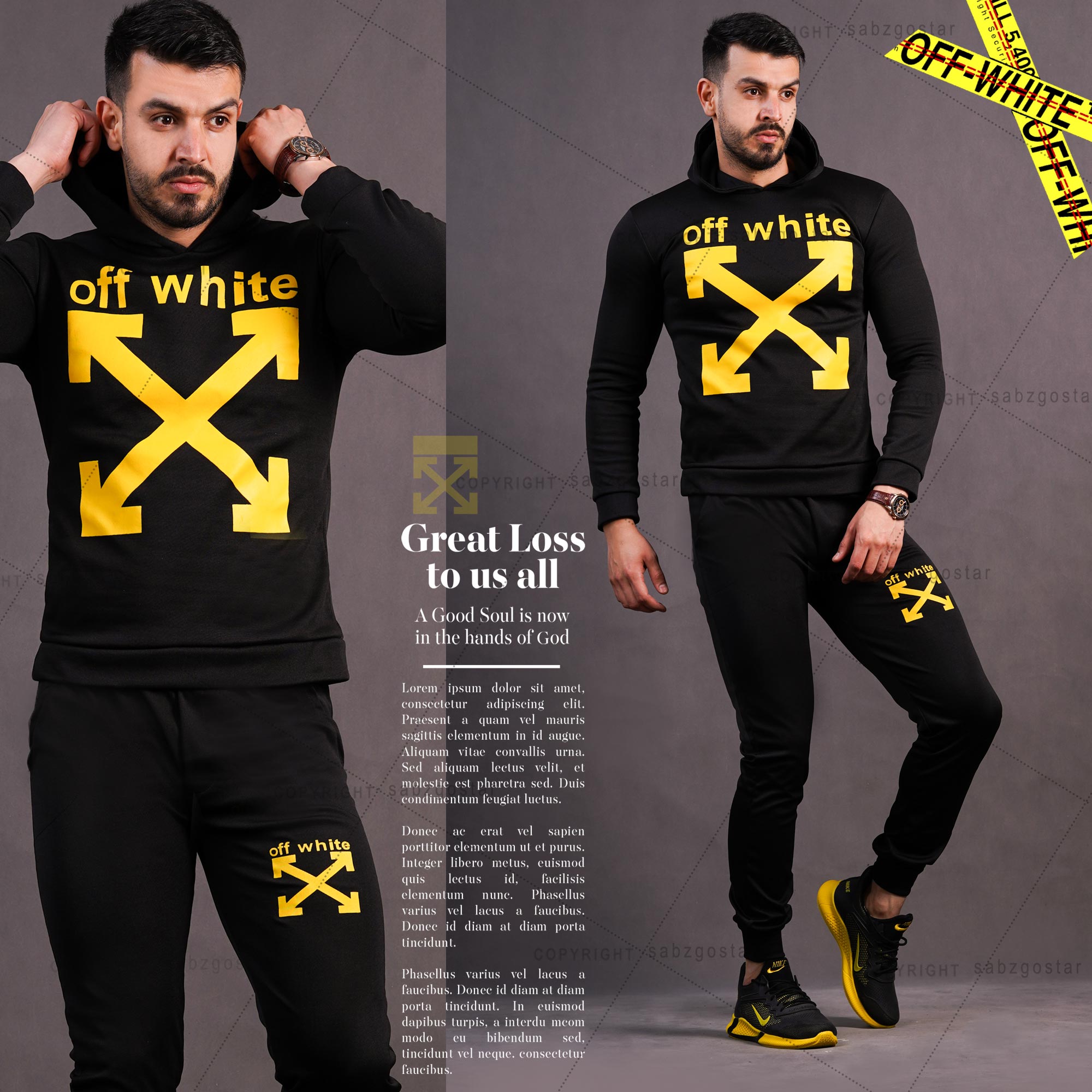 ست سویشرت وشلوار Off White black