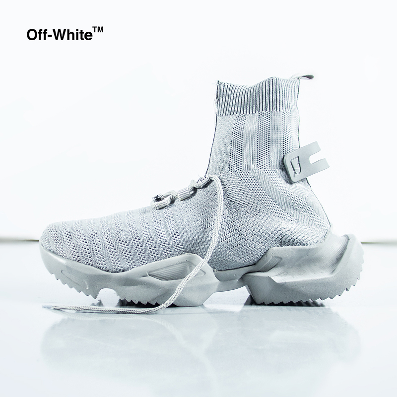 کفش ساقدار Off white مدل socuring(طوسی)