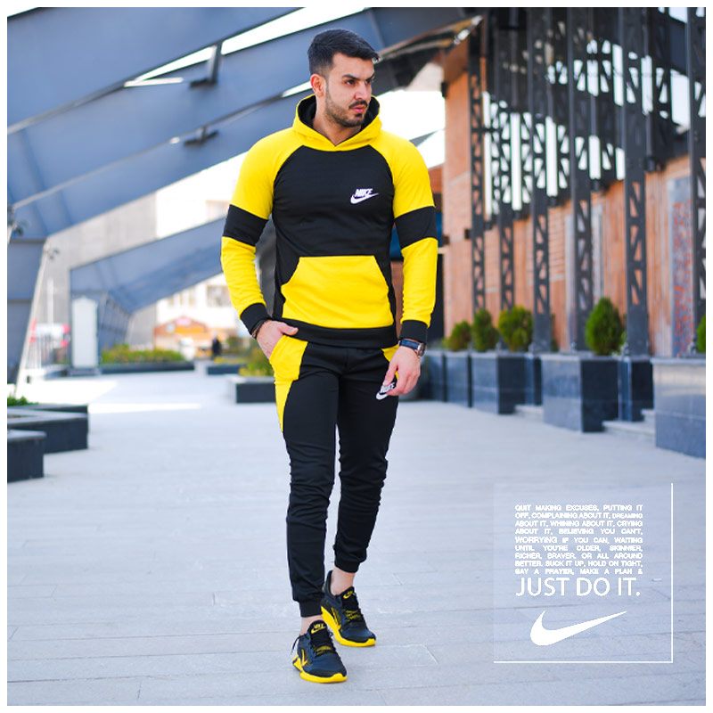 سویشرت و شلوار مردانه Nike مدل elyar (زرد)