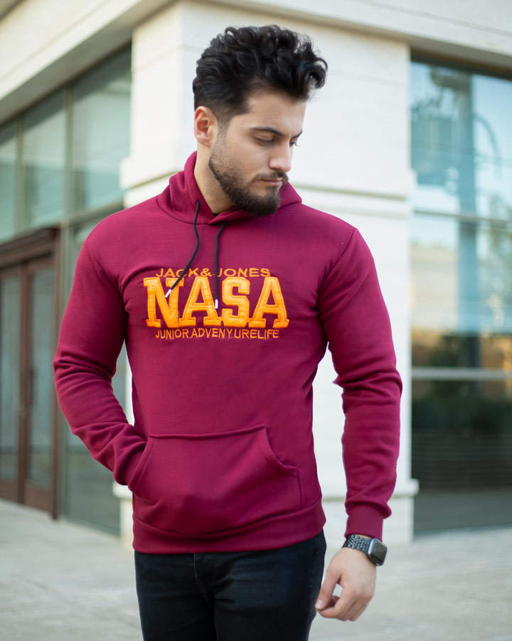 هودی مردانه Nasa مدل Jack (زرشکی)